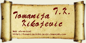 Tomanija Kikojević vizit kartica